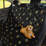 Black And Gold Snowflake Pattern Print Pet Car Back Seat Cover