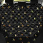 Black And Gold Snowflake Pattern Print Pet Car Back Seat Cover