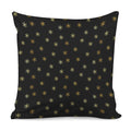 Black And Gold Snowflake Pattern Print Pillow Cover