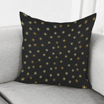 Black And Gold Snowflake Pattern Print Pillow Cover