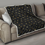 Black And Gold Snowflake Pattern Print Quilt