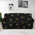 Black And Gold Snowflake Pattern Print Sofa Cover