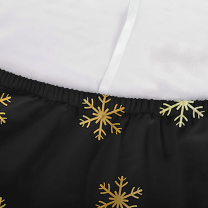 Black And Gold Snowflake Pattern Print Sofa Cover