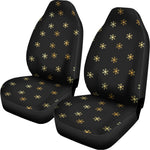 Black And Gold Snowflake Pattern Print Universal Fit Car Seat Covers
