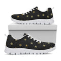Black And Gold Snowflake Pattern Print White Running Shoes