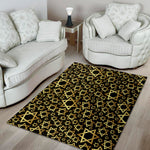 Black And Gold Star of David Print Area Rug
