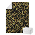 Black And Gold Star of David Print Blanket