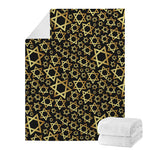 Black And Gold Star of David Print Blanket