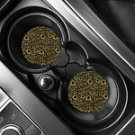 Black And Gold Star of David Print Car Coasters
