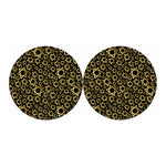 Black And Gold Star of David Print Car Coasters