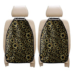Black And Gold Star of David Print Car Seat Organizers