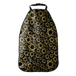 Black And Gold Star of David Print Car Seat Organizers