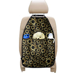 Black And Gold Star of David Print Car Seat Organizers