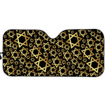 Black And Gold Star of David Print Car Sun Shade