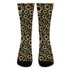 Black And Gold Star of David Print Crew Socks