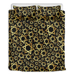 Black And Gold Star of David Print Duvet Cover Bedding Set