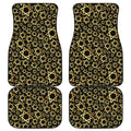Black And Gold Star of David Print Front and Back Car Floor Mats