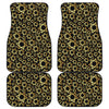 Black And Gold Star of David Print Front and Back Car Floor Mats