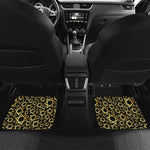 Black And Gold Star of David Print Front and Back Car Floor Mats