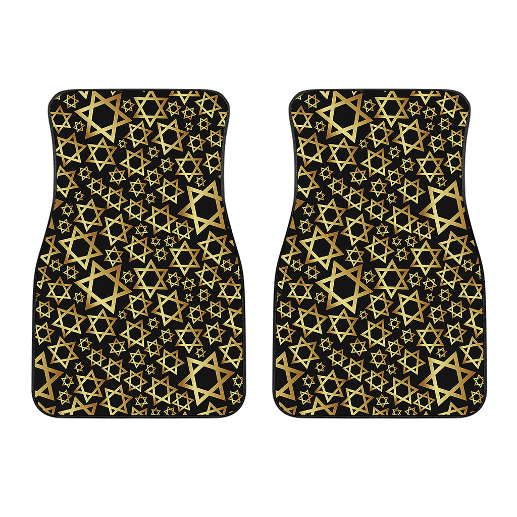 Black And Gold Star of David Print Front Car Floor Mats