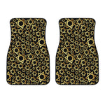 Black And Gold Star of David Print Front Car Floor Mats