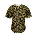 Black And Gold Star of David Print Men's Baseball Jersey