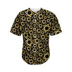 Black And Gold Star of David Print Men's Baseball Jersey