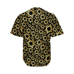 Black And Gold Star of David Print Men's Baseball Jersey