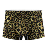 Black And Gold Star of David Print Men's Boxer Briefs