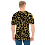 Black And Gold Star of David Print Men's T-Shirt
