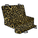 Black And Gold Star of David Print Pet Car Back Seat Cover