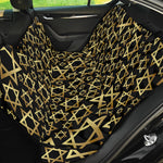 Black And Gold Star of David Print Pet Car Back Seat Cover