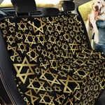 Black And Gold Star of David Print Pet Car Back Seat Cover