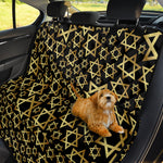 Black And Gold Star of David Print Pet Car Back Seat Cover