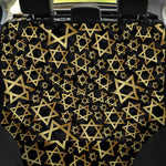 Black And Gold Star of David Print Pet Car Back Seat Cover
