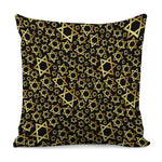 Black And Gold Star of David Print Pillow Cover
