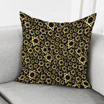 Black And Gold Star of David Print Pillow Cover