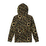 Black And Gold Star of David Print Pullover Hoodie