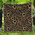 Black And Gold Star of David Print Quilt