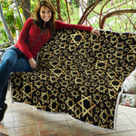 Black And Gold Star of David Print Quilt