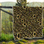 Black And Gold Star of David Print Quilt