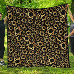 Black And Gold Star of David Print Quilt
