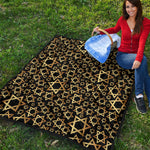 Black And Gold Star of David Print Quilt