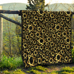 Black And Gold Star of David Print Quilt