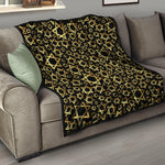 Black And Gold Star of David Print Quilt