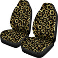 Black And Gold Star of David Print Universal Fit Car Seat Covers
