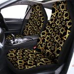 Black And Gold Star of David Print Universal Fit Car Seat Covers