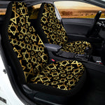Black And Gold Star of David Print Universal Fit Car Seat Covers
