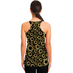 Black And Gold Star of David Print Women's Racerback Tank Top