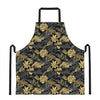 Black And Gold Tropical Pattern Print Apron